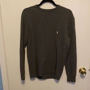 Polo long sleeve grey men’s waffle shirt